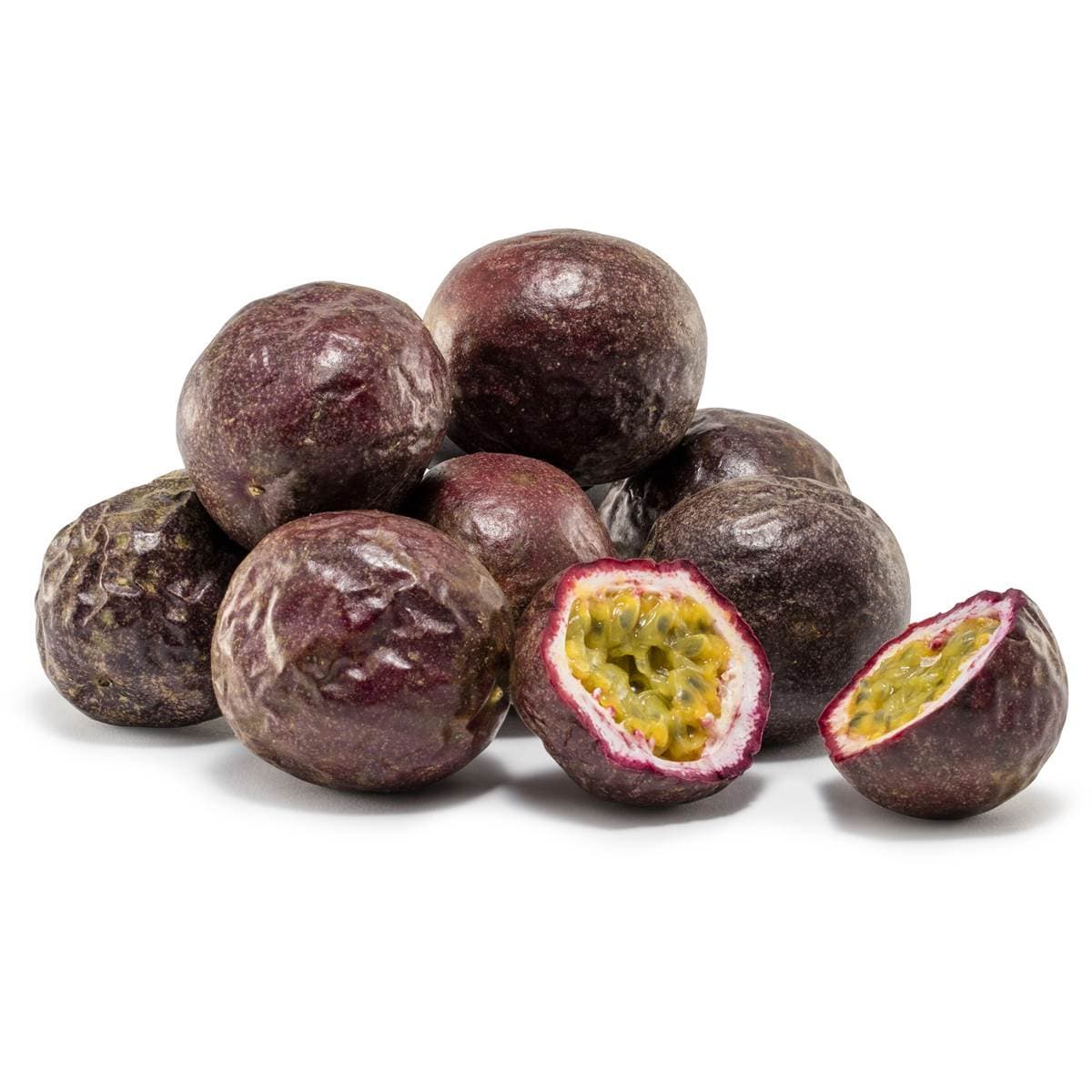 Pulp and seeds of purple skinned passionfruit_